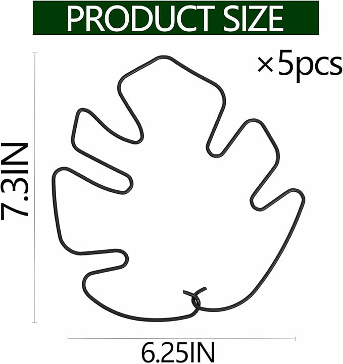 Yohsnor 5PCS Monstera Plant Stem Support -7.3*6.25IN Adjustable Metal Stake for Climbing Plants, Durable Garden Support with Gentle Grips, Ideal for Indoor & Outdoor Use, Ideal Gift for Plant Lovers