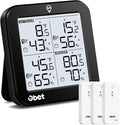 OBET Indoor Outdoor Thermometer Wireless Weather Station with 3 Sensors, Digital Hygrometer Remote Thermometer, Thermometer Temperature Humidity Monitor with Adjustable Backlight, USB Port (500 Feet)