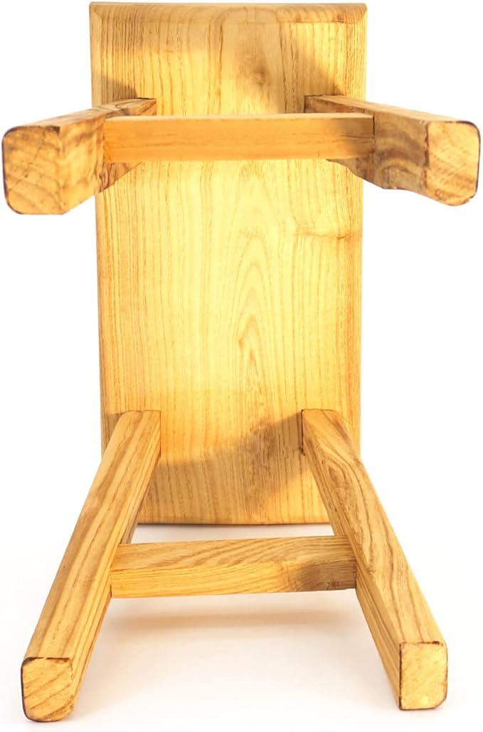 Handmade Solid Wood Stool Milking10 Height Wooden Step Stool Simple Wooden Viking (12" Long 6" Wide)