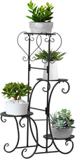 Metal Plant Stand Indoor & Outdoor Wrought Iron Plant Stands Flower Pot Holder Shelf for Multi Plants, Flower Holder Racks for Patio Garden, Living Room, Corner Balcony (4 Tier)