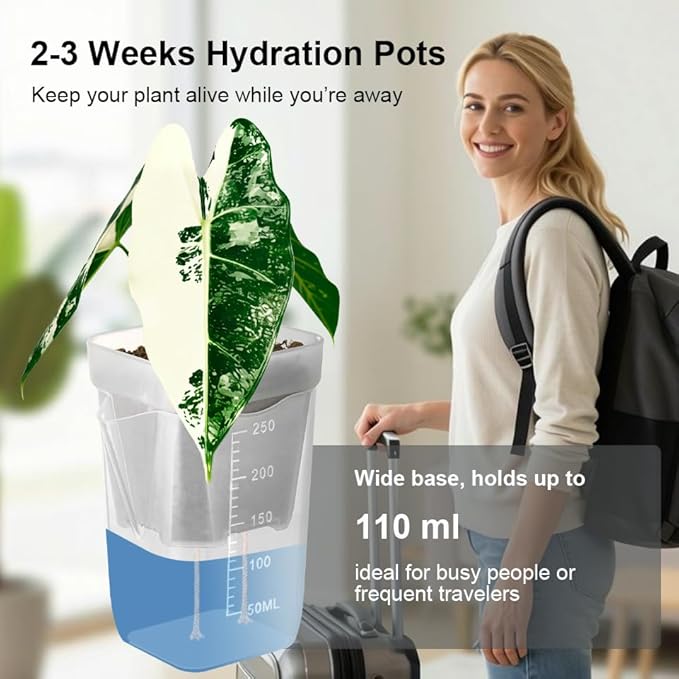 10 Pack 2.5 inch Small self Watering pots for Indoor Plants,semi hydroponic pots for leca and pon,Clear Plastic Plant Pot for Propagation,Seedling,Cutting and African Violet (Clear, 2.5 inch)