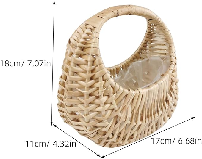Hemoton Food Containers Outdoor Planters Seagrass Basket Hand Woven Storage Basket Bin Smasll Wicker Storage Baskets Basket Food Bread Fruit Holder Woven Hamper Outdoor Decor