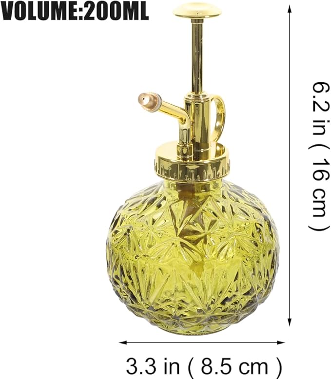 UKCOCO Retro Plant Mister Spray Bottle 6.8Oz Clear Glass Water Sprayer with Pump for Indoor Outdoor Gardening Succulents Orchids Ferns Small Watering Pot
