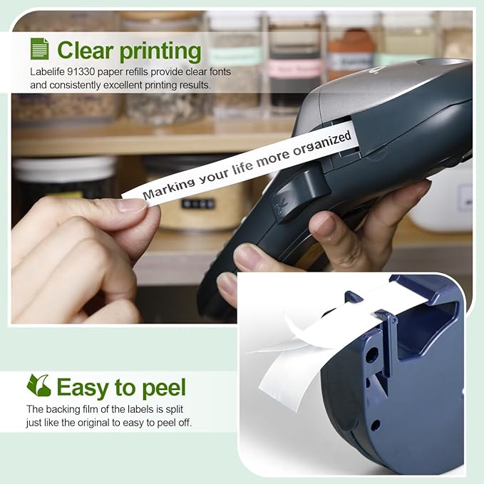 Replace for DYMO Label Maker Refills LetraTag White Paper 91330 10697 LT Refill Tape for DYMO Letra Tag LT 100H LT-100T Plus 200B QX50 Labeler, 12mm x 4m 1/2'' x 13', 6-Pack