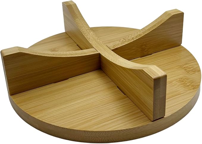 Short Round Wooden Plant Stand Indoor Desktop Flower Pedestal Stand Wood Decor Risers for Small Plants Display(7.6 Inch)