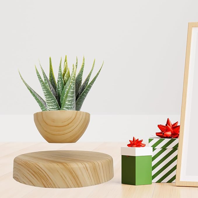 Magnetic Levitatng Plant Pot, Floating Plant Pot, Small Bonsai Pot for Succulent, Levitating Decoration for Home Office