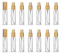 20 Pack Set 10ML Protable Refill Bulk Atomizer Spray Travel Perfume Bottle Hydrating Empty Bottle (Gold Caps)