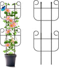 2 Pack Trellis for Climbing Plants Indoor, Expandable Small Metal Trellis for Potted Plants, Flowers Vine Ivy, Sturdy Houseplant Pothos Plant Climber Support