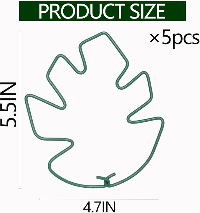 Yohsnor Monstera Plant Stem Support, 5-Pack Durable Indoor Stabilizer for Climbing Plants, 5.5x4.7 Inches Leaf Holder, for Plant Lovers, Enhance Your Indoor Garden