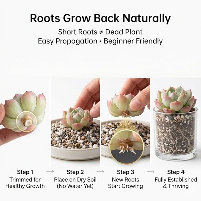 24 Pack Succulents Plants Live, Assorted Mini Succulents Bundle, Easy Care Bare Root Succulent Plants for Indoor Outdoor Decor, Home Office Desk, Terrarium DIY, Gift for Plant Lovers
