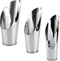 3Pcs Stainless Steel Soil Scoop Set - Bonsai Shovel Tools for Repotting, Succulent Planting, Gardening Small Metal Hand Spade Trowel (Silver)