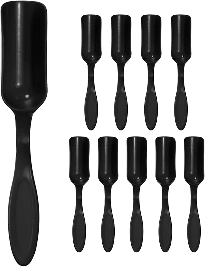M METERXITY 10-Pack Mini Gardening Shovel Spoons, Plastic Garden Soil Scoops for Cultivation Digging Transplanting/Flower Planting/Plant Succulent, Colorful Small Gardening Tools [Black]