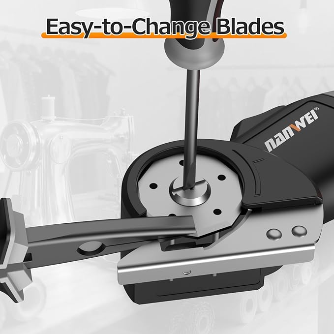 NANWEI Electric Scissors Cordless, Type-C Rechargeable Cardboard Cutter, 4.2V High‑Torque Motor, for Thin Cardboard Carpet Leather (Cardboard Cutter - Black)