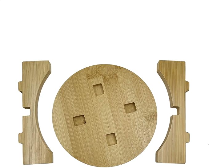 Short Round Wooden Plant Stand Indoor Desktop Flower Pedestal Stand Wood Decor Risers for Small Plants Display(6 Inch)