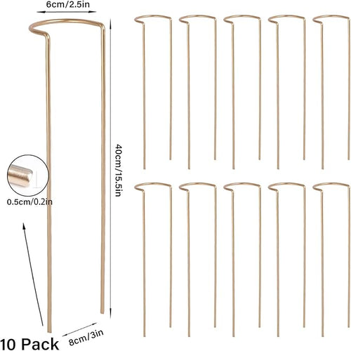 10-Pack Large Indoor Plant Stakes - 15.5-Inch Heavy Duty Metal Supports for Monstera and Outdoor Plants | Ideal for Supporting Tall Plants & Enhancing Garden Displays |