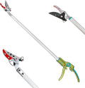 GARTOL 32 Inch Cut and Hold Pole Pruner - Lightweight Long Reach Tree Trimmer with Snip and Grip Technology, 1/2 Inch Cutting Capacity, One-Hand Use Fruit Picker for Roses, Persimmons & Tall Branches
