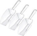 3 Pcs Clear Plastic Ice Scoop Set, Small Acrylic Serving Scoops For Candy Buffet, Canisters, Dry Goods Multi-Purpose Kitchen Food Scoop For Coffee, Tea, Flour, Wedding Desserts (7.8 Inch Long)