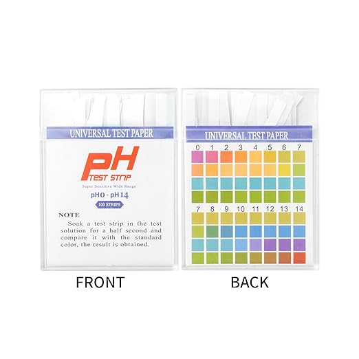 JINGIHE pH Test Strips 0-14, 200 Strips Universal Litmus Paper, pH Tester with Storage Case for Urine Aquarium Saliva Soap Food Liquids Water with Soil Testing Lab Monitoring