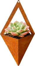 Geometric Wall Vase | Metal Hanging Planter, Vertically Mounted Container | Elegant House, Garden, Flowers, Plants, Window, Door, Patio, Balcony, Patio