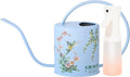 Watering Can for Indoor House Plants & Spray Water Mist Bottle - Cute Decorative Metal Gardening Small Water Can for Houseplants & Flowers with Long Spout - 1.5L 51floz 0.4 Gallon (Hummingbird Blue)
