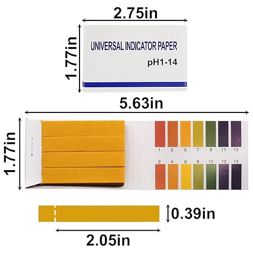 6-Pack pH Test Strips (480 Total) - Universal 1-14 pH Range Litmus Paper for Water, Wine, Saliva, Urine, Soil, Diet Monitoring - Ideal for Soap Making (Sealed Packaging)