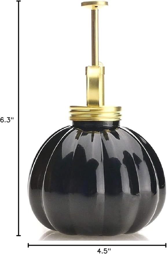 Vintage Style Glass Pumpkin Bottle Sprayer Watering Can Plant Mister with Brass Sprayer Head (Black)