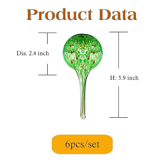 Plant Watering Globes - 6 Pack Colorful Glass Self Watering Bulbs for Plants, Automatic Plant Watering Devices for Indoor & Outdoor Use