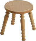 100% Solid Wooden Step Stool, Small Wooden Stool for Adults, Wood Plant Stools, Small Round Stool for Bathroom, Kitchen, Bedroom, Plant Stand