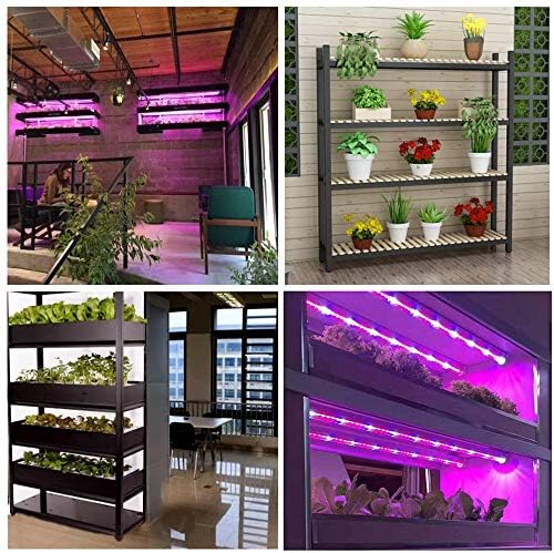 Plant Grow Light, 2pcs T5 LED Growing Light Red Blue Spectrum for Indoor Plants, 11.5inch /Strip, US Plug with On/Off Switch, Low Energy Usage, Easy Installation, Linkable