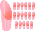 M METERXITY 18-Pack Bonsai Soil Scoops, Plastic Garden Soil Scoops Bucket Shovel Potting Scoopers for Transplanting/Flower Planting/Plant Succulent, Colorful Small Gardening Tools [Pink]