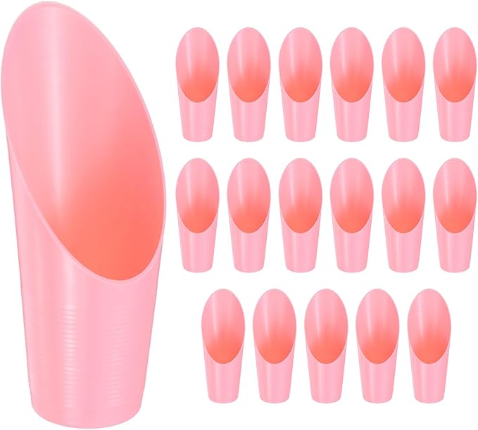 M METERXITY 18-Pack Bonsai Soil Scoops, Plastic Garden Soil Scoops Bucket Shovel Potting Scoopers for Transplanting/Flower Planting/Plant Succulent, Colorful Small Gardening Tools [Pink]