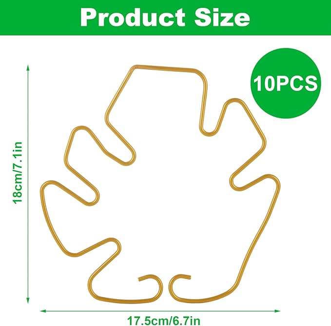 STARVAST 10PCS Durable Monstera Plant Stem Support Stake, Plant Support Kit for Indoor Botanicals, Cactus Stabilizers, and Turtle Shell Climbers - Ideal for Plant Enthusiasts(Gold)