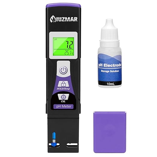 UIUZMAR Water pH Meter Digital pH Tester with pH Test Strips Color Display for Aquarium, Hydroponics, Home Brew, Measure pH Value of Swimming Pool, Drinking Water, Pond, Spa, Hot Tub, Kombucha