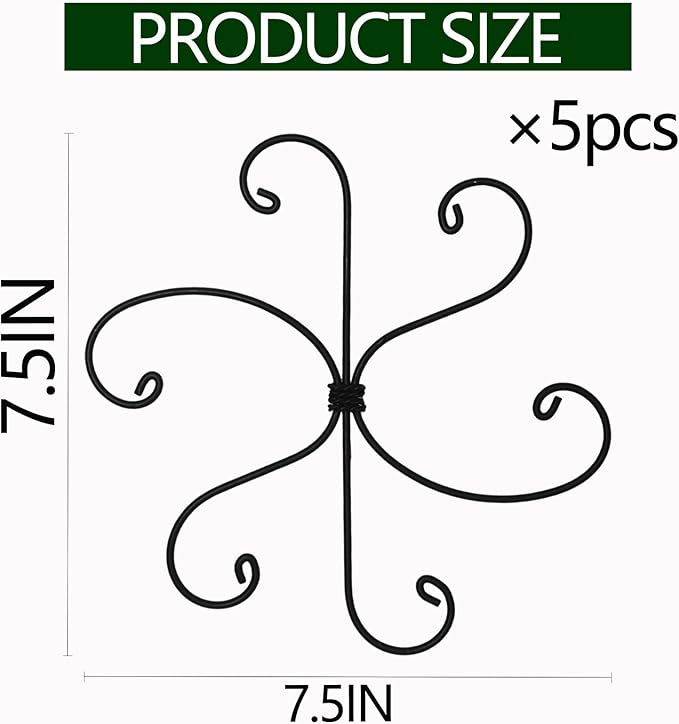 Yohsnor Monstera Plant Stem Support Set - 7.5x7.5 Inch Durable Stabilizers for Indoor Climbing Plants and Leaf Holders - Promote Healthy Growth and Stability (5 Pieces)