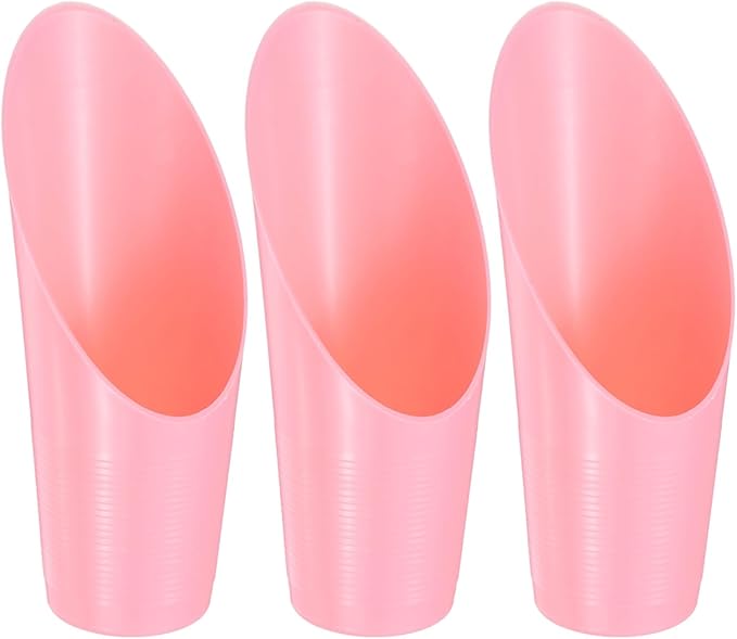 M METERXITY 3-Pack Bonsai Soil Scoops, Plastic Garden Soil Scoops Bucket Shovel Potting Scoopers for Transplanting/Flower Planting/Plant Succulent, Colorful Small Gardening Tools [Pink]