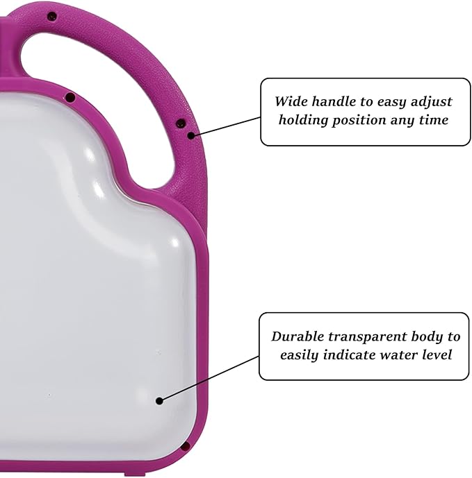 4L Foldable Watering Can with Rotating Nozzle & Long Spout for Plants, Indoor Outdoor Gardening, Clear Plastic-Purple