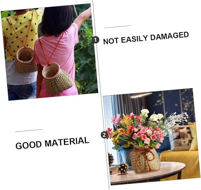 Zerodeko 1pc Handmade Woven Flower Basket Rustic Storage Container for Home Decor Multi-functional Basket for Flower Arranging and Organizing Natural Material Design