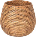 KOUBOO La Jolla Coco Rattan Bowl, Honey-Brown, Large Planter