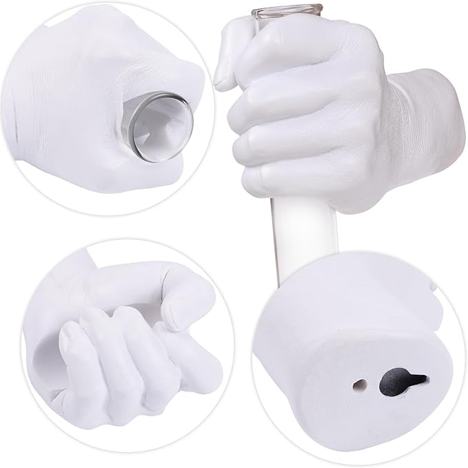 Hand Wall Vase, White Hand Sculpture for Kinetic Art,Unique Wall Spooky Hand Decor, Hanging Vase for Unique Decoration in Living Rooms, Entrance and Room,Palmistry vase Statue (White)