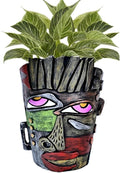 Midogaigai Abstract Face Planters Pots Head,Unique Head Planter for Indoor Plants,Funny Face Flower Pot,Colorful Plant Pots for Outdoor Garden Decor and Home Art Decoration(Retro)