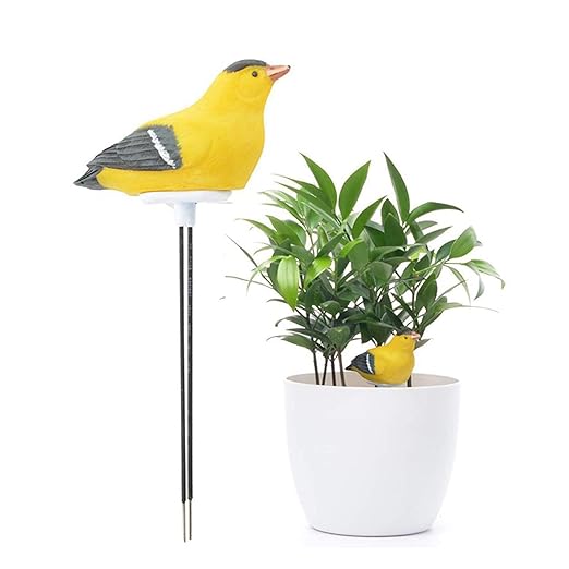 2X Soil Moisture Meter Watering Alarm Bird Plant Water Tester Hygrometer Sensor Gardening Tool Kit (Yellow)