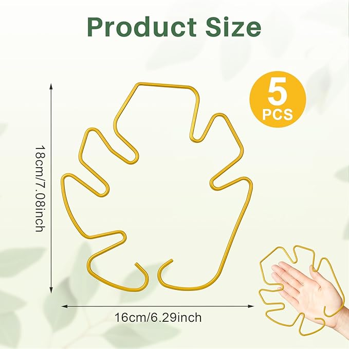 Monstera Plant Support for Indoor Plants Metal Plant Stem Holder Plant Support Ring for Climbing Plants Stem Stabilizer (6.29 * 7.08inch/ 5)