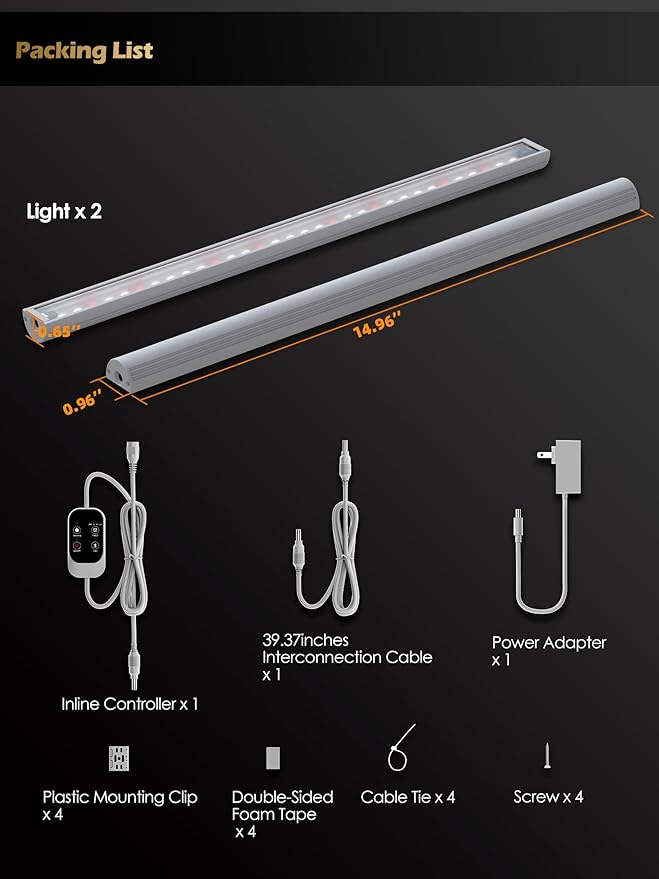 T5 Smart Grow Light for Indoor Plants,3500K Full Spectrum LED Plant Light Strips with 3/9/12H Auto Timer,Stepless Dimming,Modular Design，Plug and Play (White, 2 Pack)