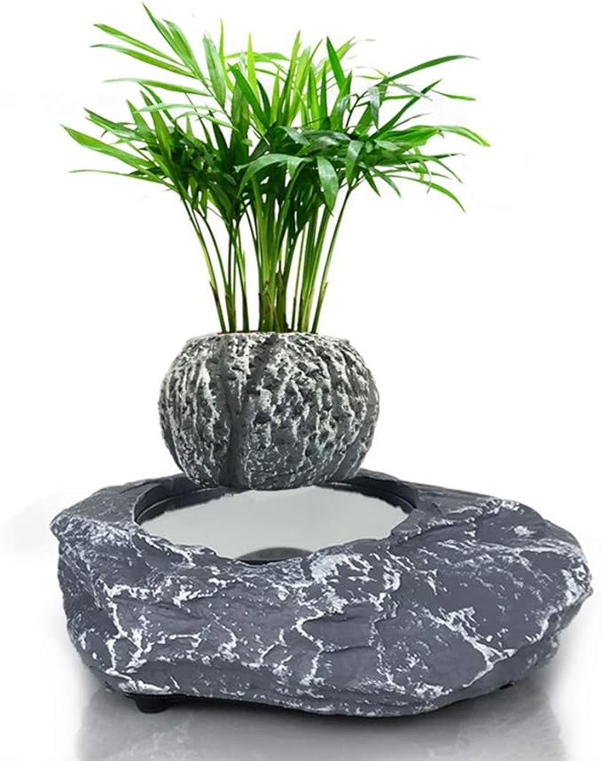 Floating Flower Pot - Magnetic Suspension Levitating Air Flower Pots - Creative Design Levitation Bonsai - Home Office Decorations - Fun Gift