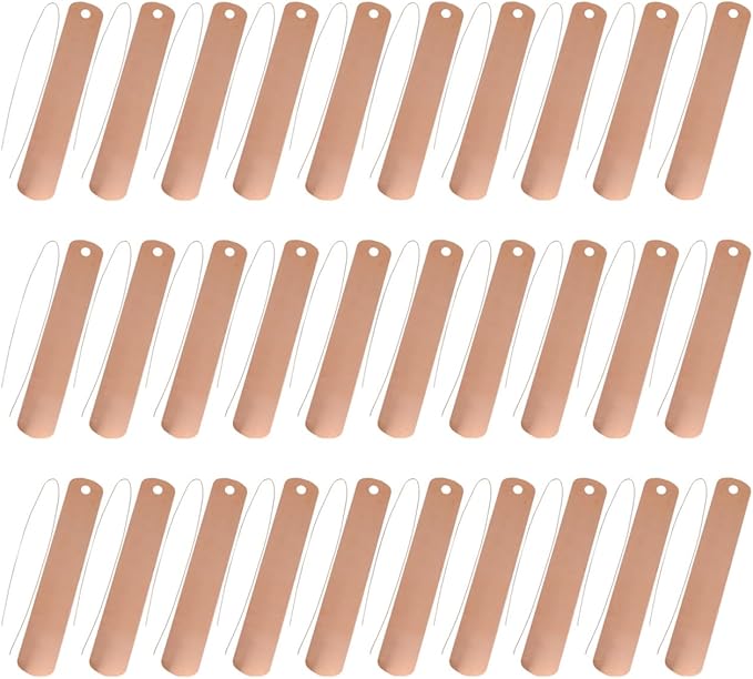 Hemoton Copper Plant Tags with Copper Ties 30Pcs Waterproof Metal Tags Garden Labels for Outdoor Pots and Planters Reusable Plant Markers for Lawn and Garden Identification
