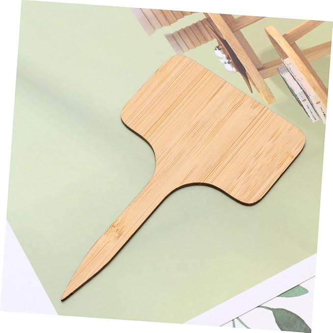 Kisangel 40pcs Thicken Bamboo Plant Labels Square Style Mini Decors for Seedling Boxes Easy to Use Garden Markers for Herbs Flowers and Vegetables