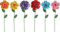 hogardeck Garden Decor for Outside, Set of 6 Metal Flowers Decorative Garden Stakes for Spring Decor, Yard Art Garden Decorations for Outdoor Lawn Porch Pathway Patio (Multi-Color)