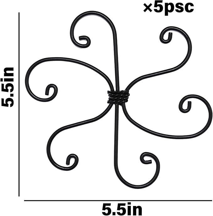 Yohsnor Black Monstera Plant Support 5.5IN 5PCS Premium Stem Support System for Indoor Plants, Durable Stabilizer for Monstera and Climbing Plants, Easy Installation Leaf Holder, Fishbone Cactus Stake