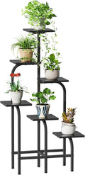 Asgolion 6 Tier Plant Stand Indoor, Plant Shelf for Multiple Plants, Flower Pot Holder Shelf, Planter Display Rack for Patio Garden Balcony Living Room Bedroom Decor, Black