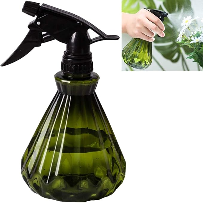 Yrzper Watering Can for Indoor Plants, Plant Mister Spray Bottle with Detachable Nozzle for Plants,Succulents, Garden Flowers Mist Small Modern Translucent Sprayer Bottle for Bonsai Plants (Green)